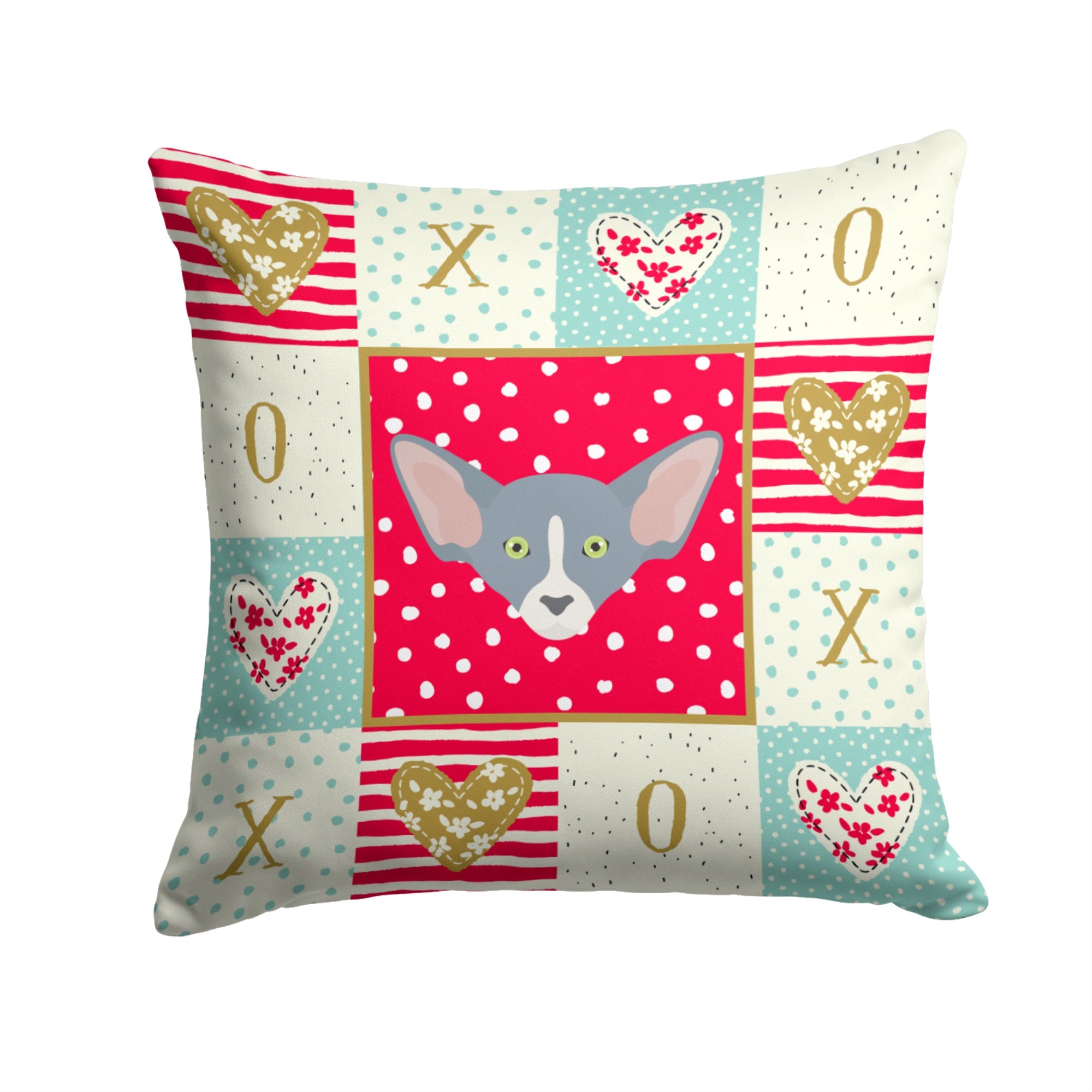 Peterbald Cat Love Fabric Decorative Pillow